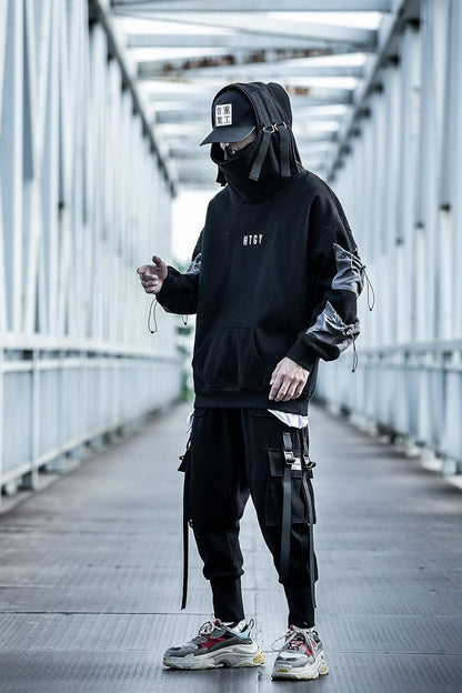 Japanese Streetwear Men'S Techwear Hoodie