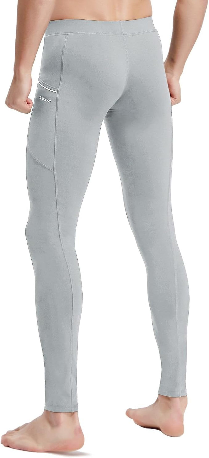 Men'S Active Yoga Leggings Running Quick Dry Dance Tights with Pockets Workout Compression Pants